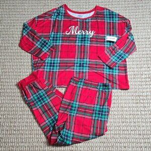 Red Pepper Plaid Pajamas Sleepwear PJ Set 2X 18W - 20W Shirt Pants Merry Top